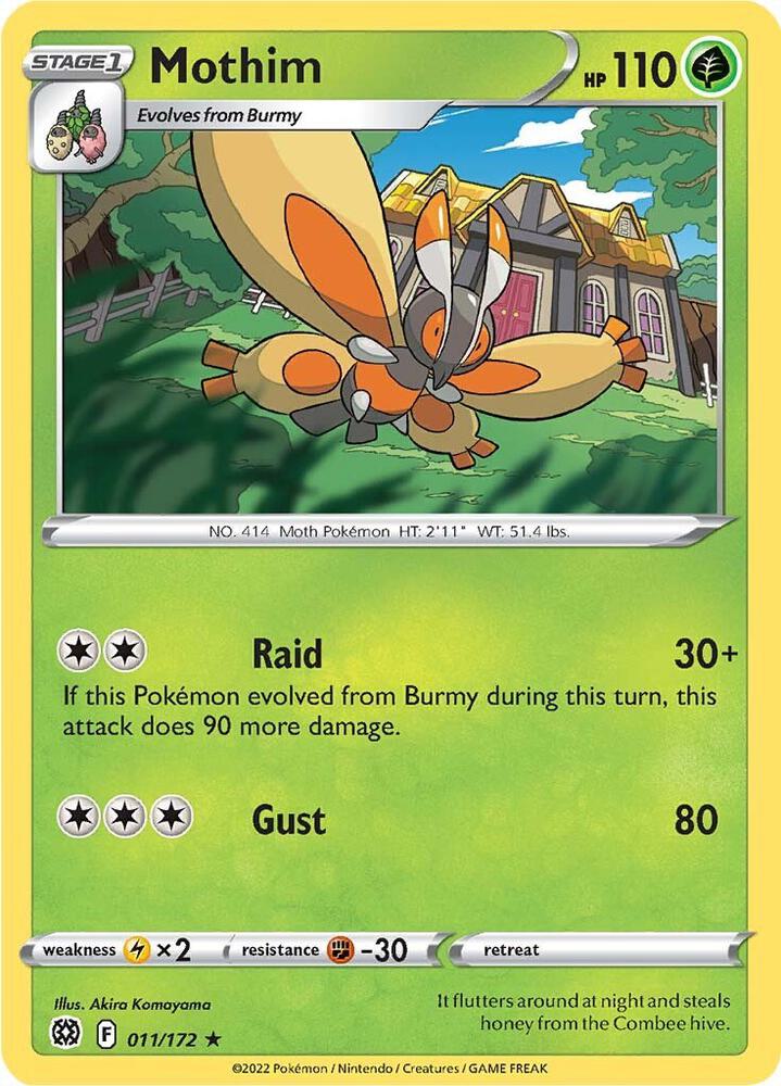Mothim 011/172 card from SWSH09: Brilliant Stars