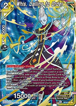 Whis, Calling to Order BT16-131 card from Realm of the Gods