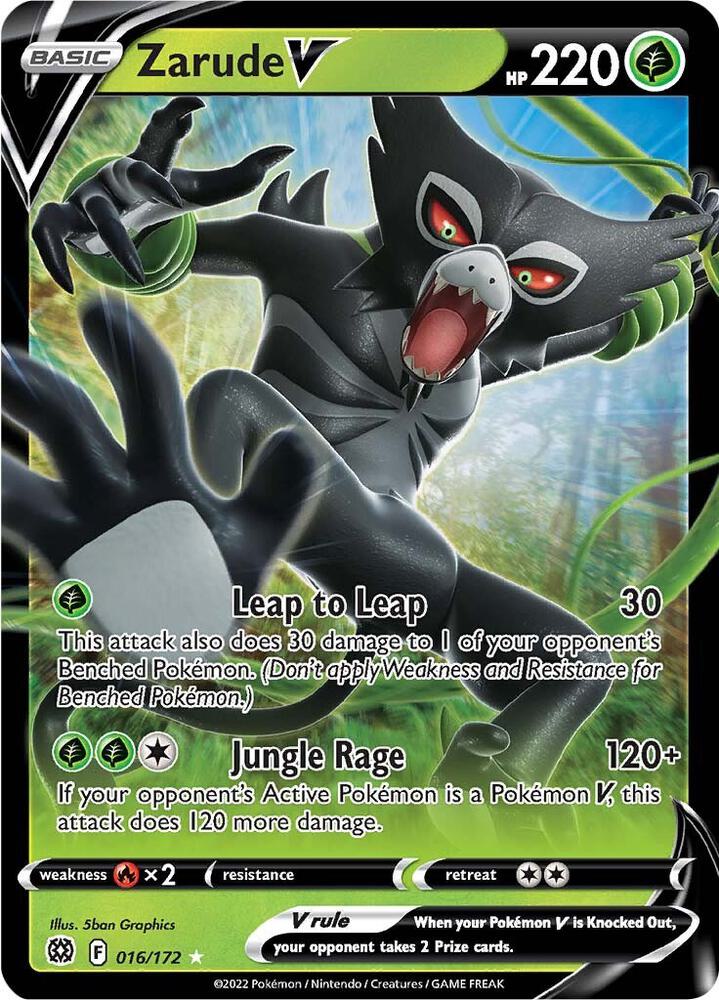 Zarude V 016/172 card from SWSH09: Brilliant Stars