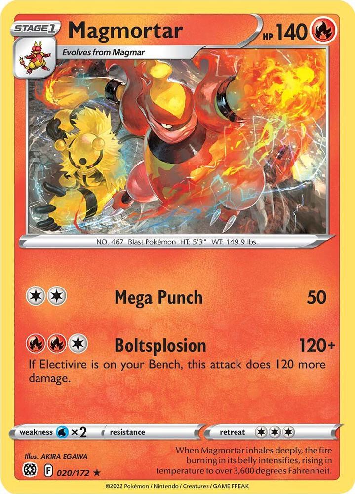 Magmortar 020/172 card from SWSH09: Brilliant Stars