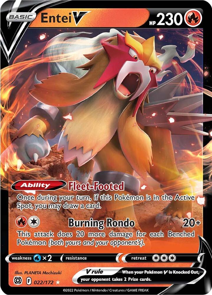 Entei V 022/172 card from SWSH09: Brilliant Stars