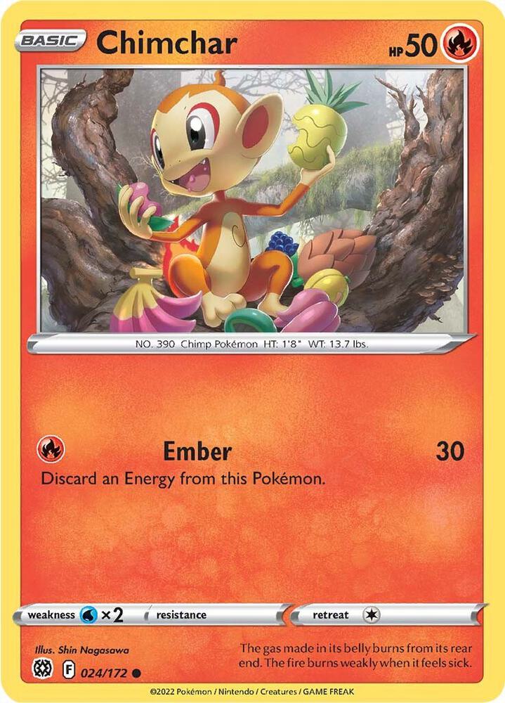 Chimchar 024/172 card from SWSH09: Brilliant Stars