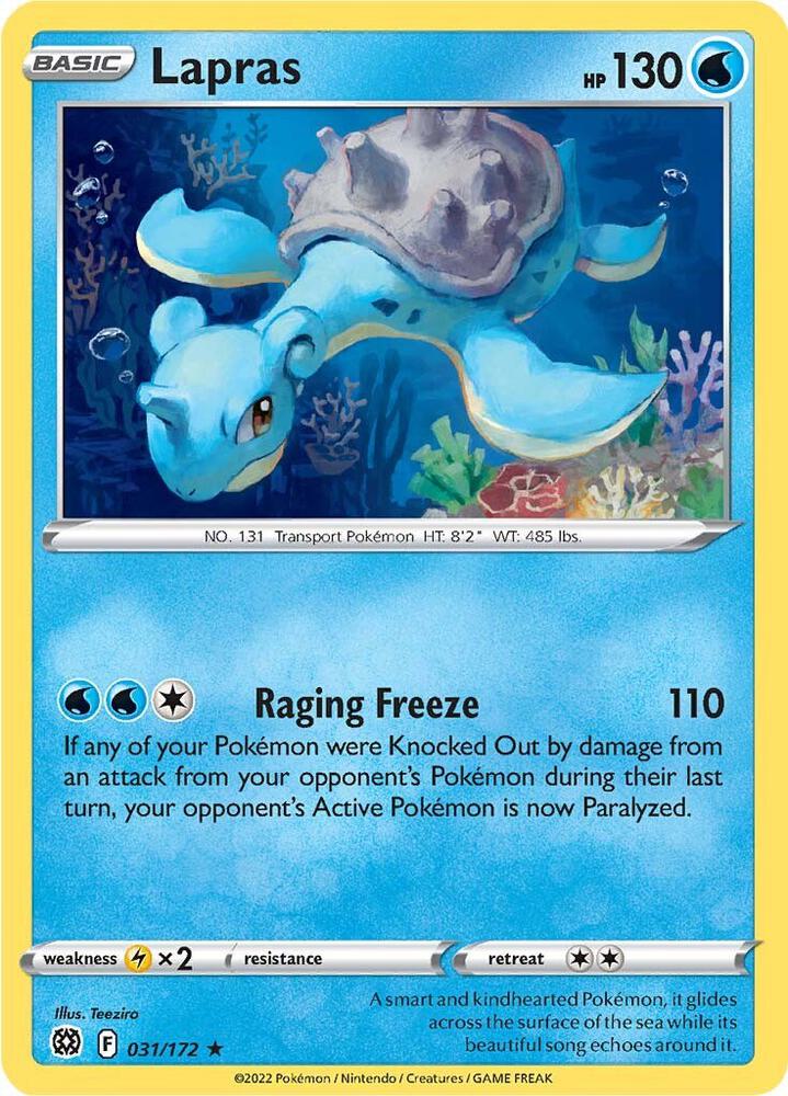 Lapras 031/172 card from SWSH09: Brilliant Stars