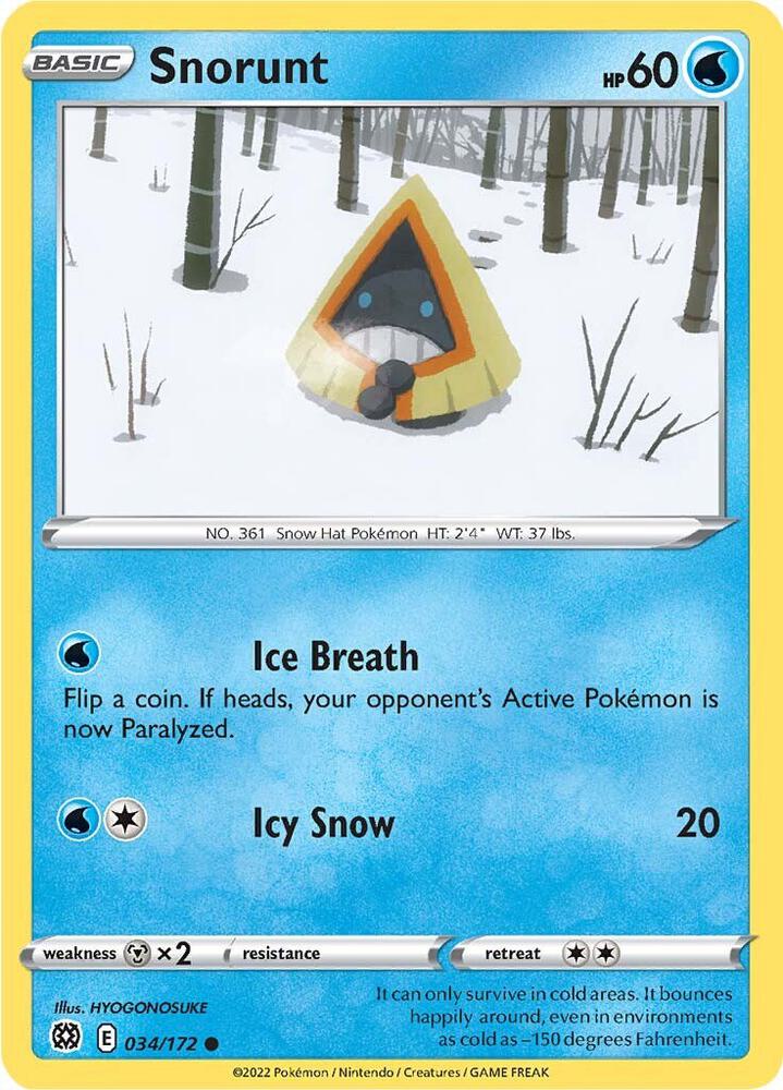 Snorunt 034/172 card from SWSH09: Brilliant Stars
