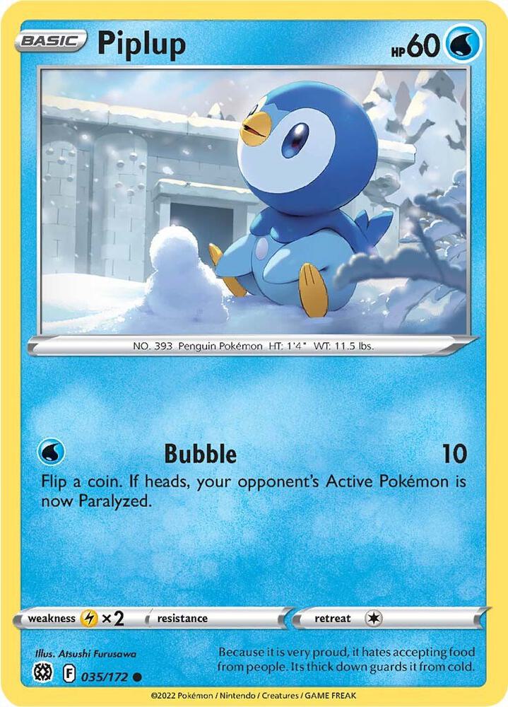 Piplup 035/172 card from SWSH09: Brilliant Stars