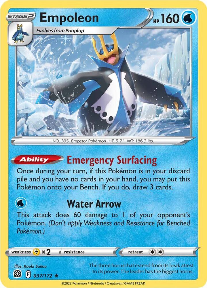 Empoleon 037/172 card from SWSH09: Brilliant Stars