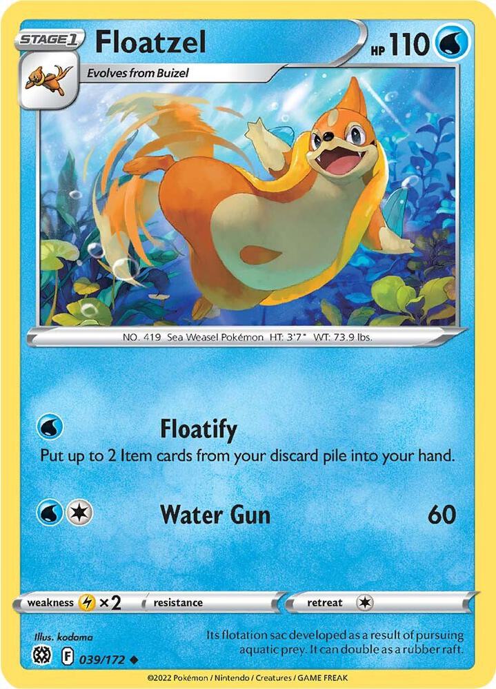 Floatzel 039/172 card from SWSH09: Brilliant Stars