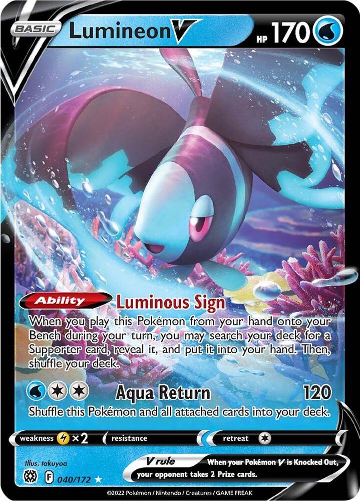 Lumineon V 040/172 card from SWSH09: Brilliant Stars