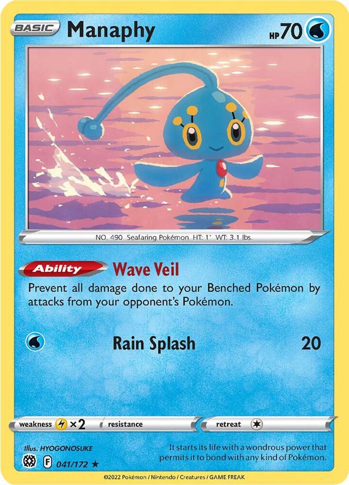 Manaphy 041/172 card from SWSH09: Brilliant Stars