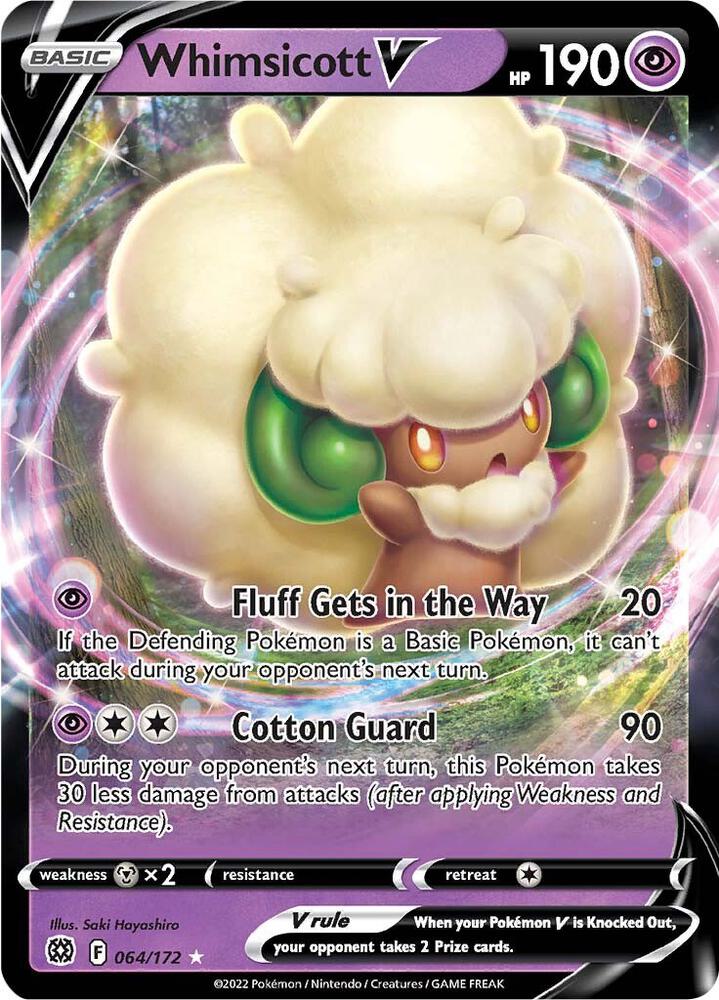 Whimsicott V 064/172 card from SWSH09: Brilliant Stars