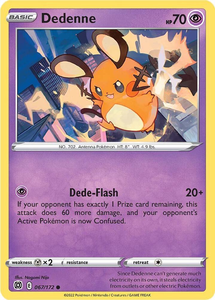 Dedenne 067/172 card from SWSH09: Brilliant Stars
