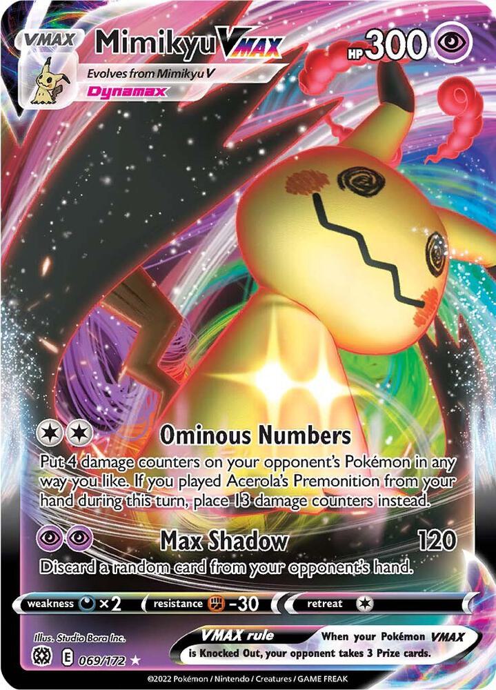 Mimikyu VMAX 069/172 card from SWSH09: Brilliant Stars