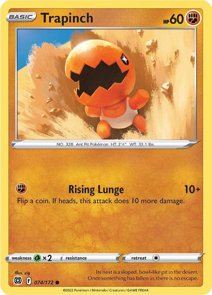 Trapinch 074/172 card from SWSH09: Brilliant Stars