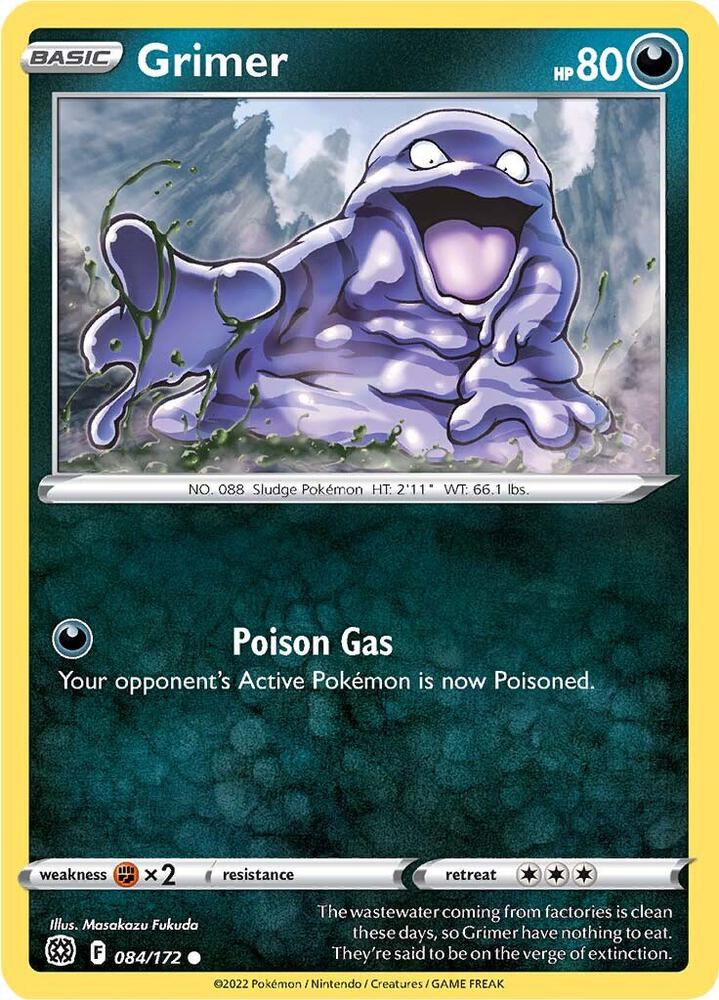 Grimer 084/172 card from SWSH09: Brilliant Stars