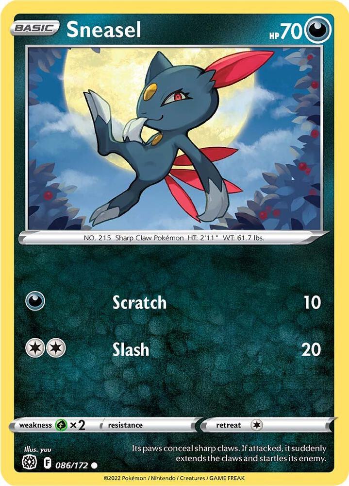 Sneasel 086/172 card from SWSH09: Brilliant Stars