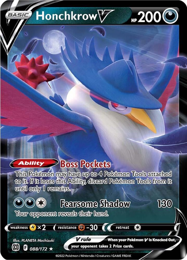 Honchkrow V 088/172 card from SWSH09: Brilliant Stars