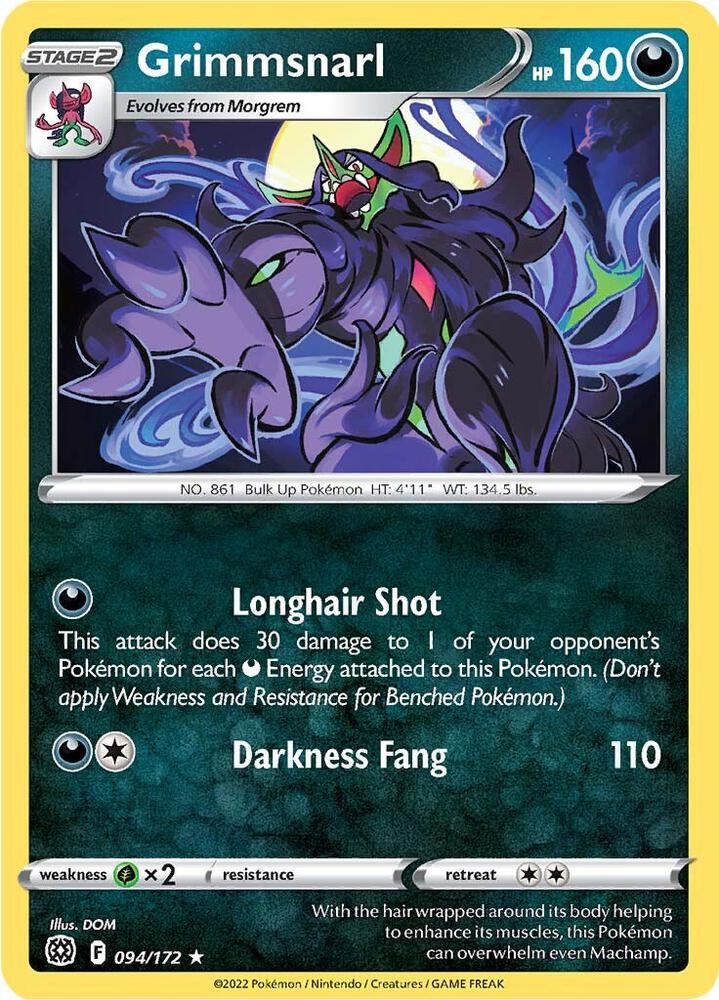 Grimmsnarl 094/172 card from SWSH09: Brilliant Stars
