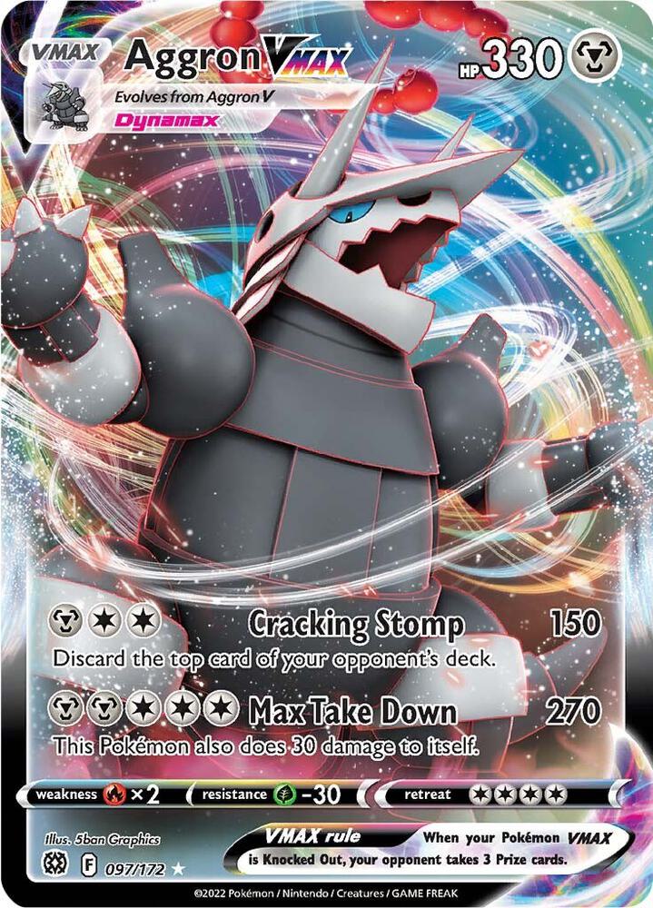 Aggron VMAX 097/172 card from SWSH09: Brilliant Stars