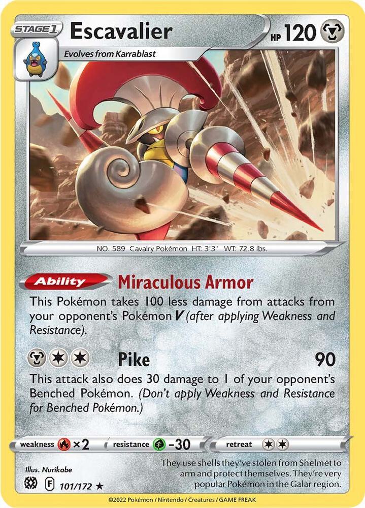 Escavalier 101/172 card from SWSH09: Brilliant Stars