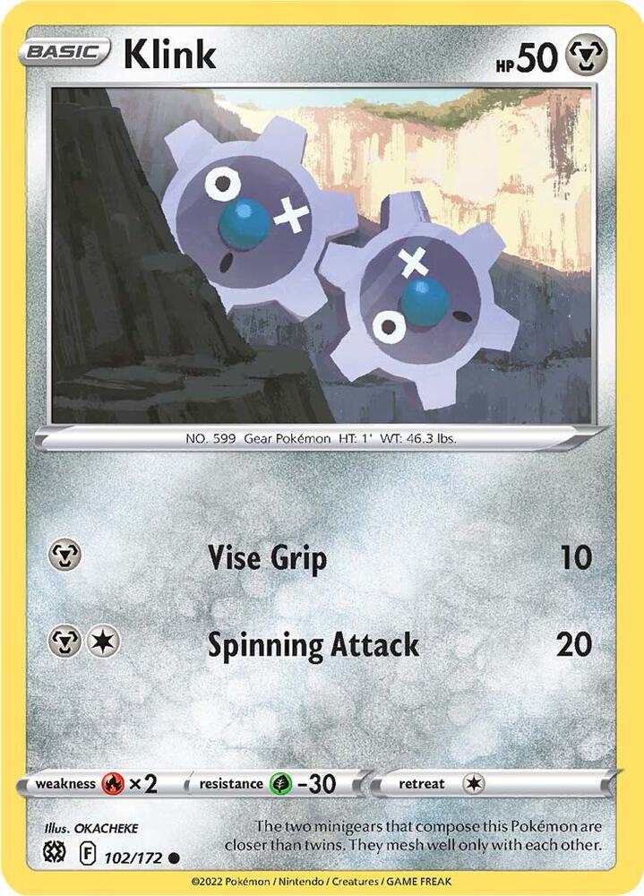 Klink 102/172 card from SWSH09: Brilliant Stars