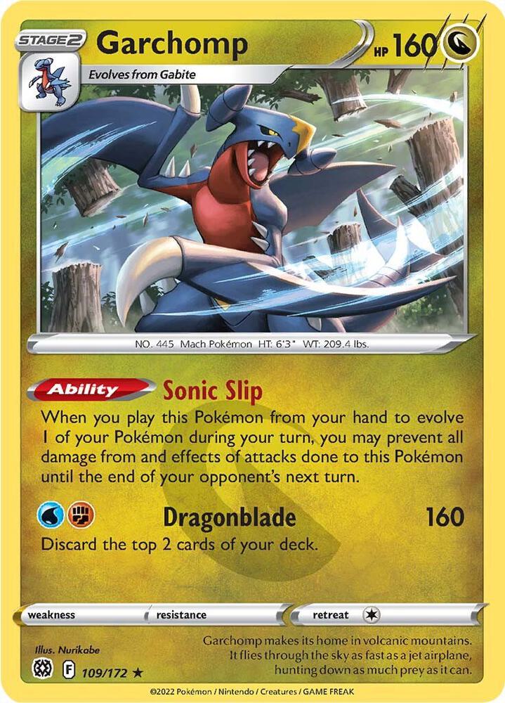 Garchomp 109/172 card from SWSH09: Brilliant Stars