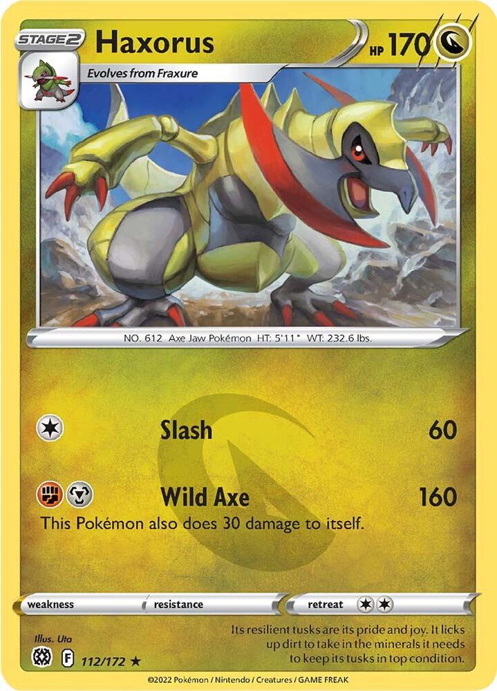 Haxorus 112/172 card from SWSH09: Brilliant Stars