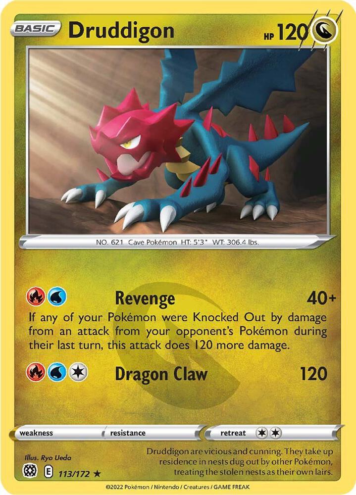 Druddigon 113/172 card from SWSH09: Brilliant Stars