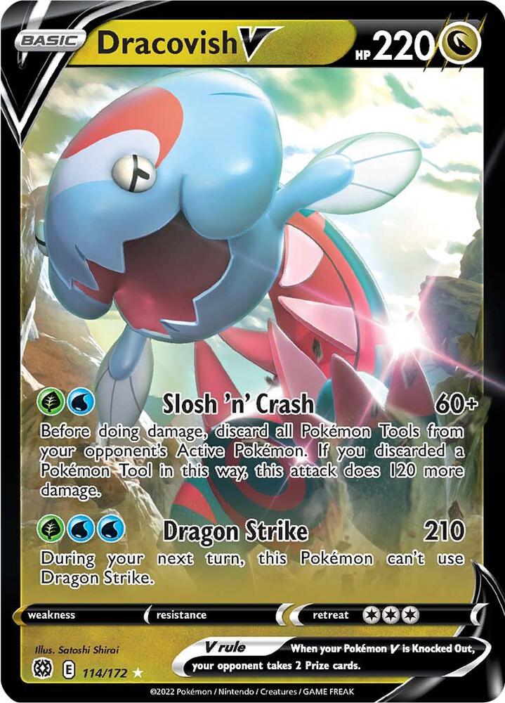 Dracovish V 114/172 card from SWSH09: Brilliant Stars