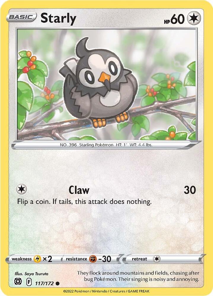 Starly 117/172 card from SWSH09: Brilliant Stars