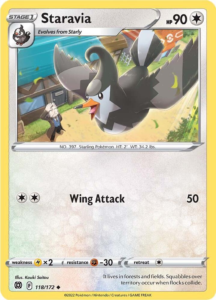 Staravia 118/172 card from SWSH09: Brilliant Stars