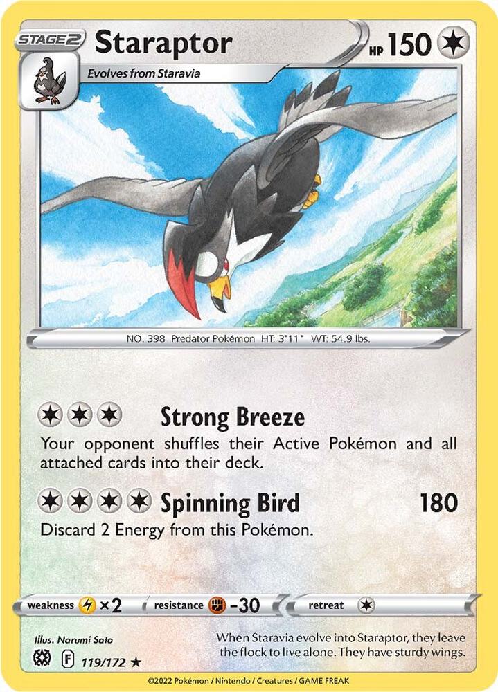 Staraptor 119/172 card from SWSH09: Brilliant Stars