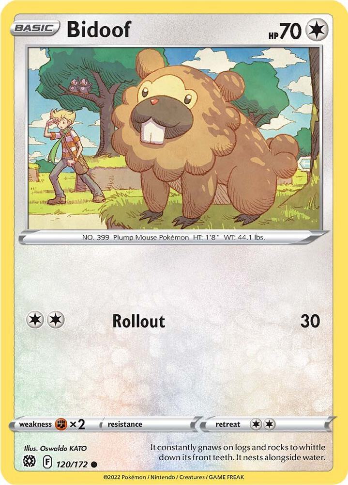 Bidoof 120/172 card from SWSH09: Brilliant Stars
