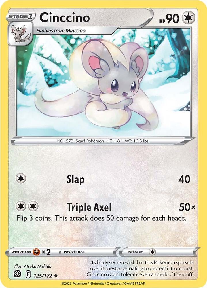 Cinccino 125/172 card from SWSH09: Brilliant Stars