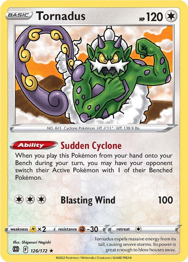Tornadus 126/172 card from SWSH09: Brilliant Stars