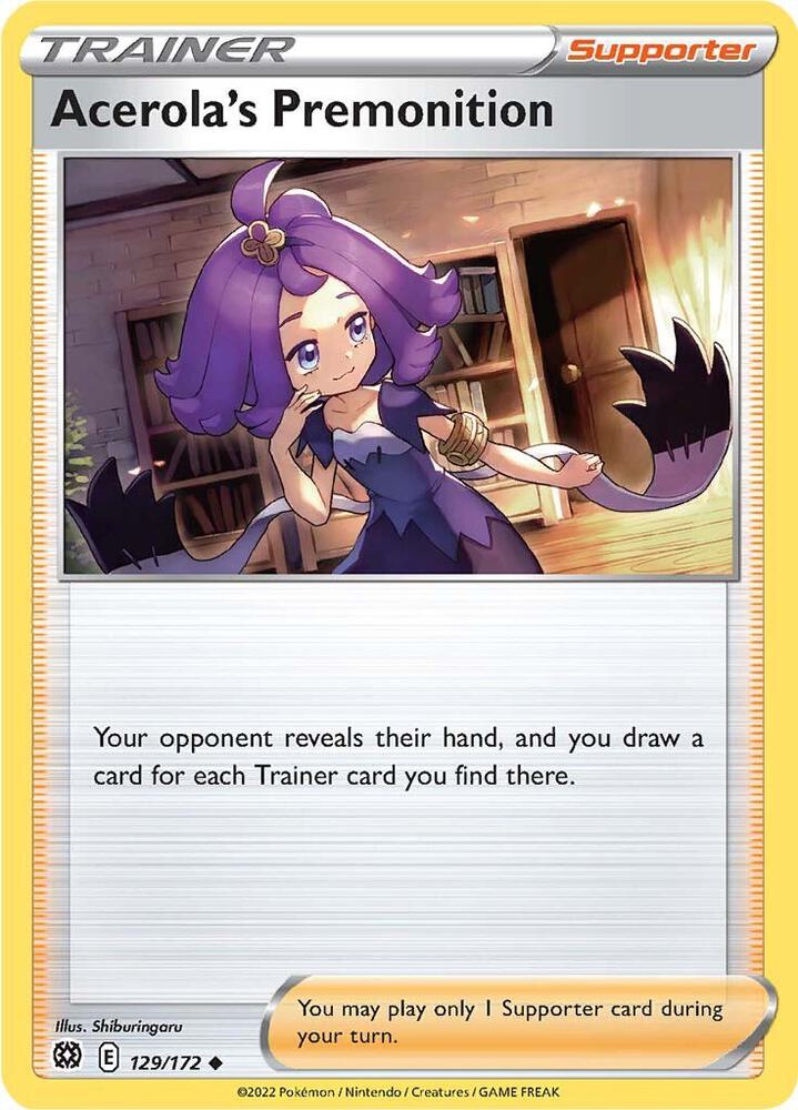 Acerola's Premonition 129/172 card from SWSH09: Brilliant Stars