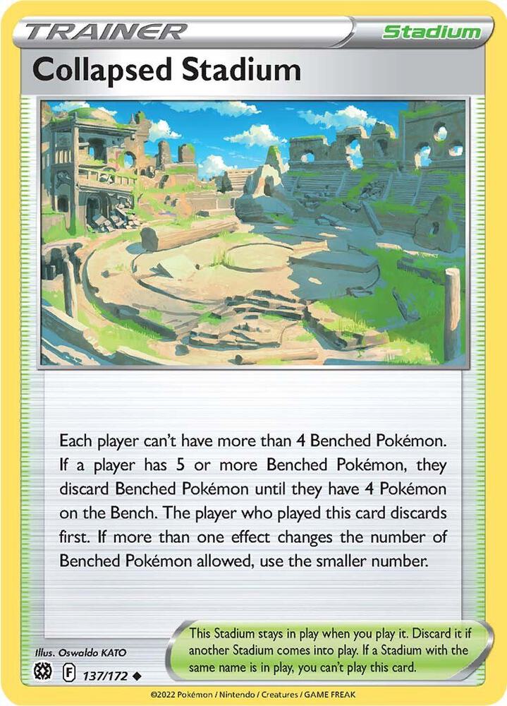 Collapsed Stadium 137/172 card from SWSH09: Brilliant Stars