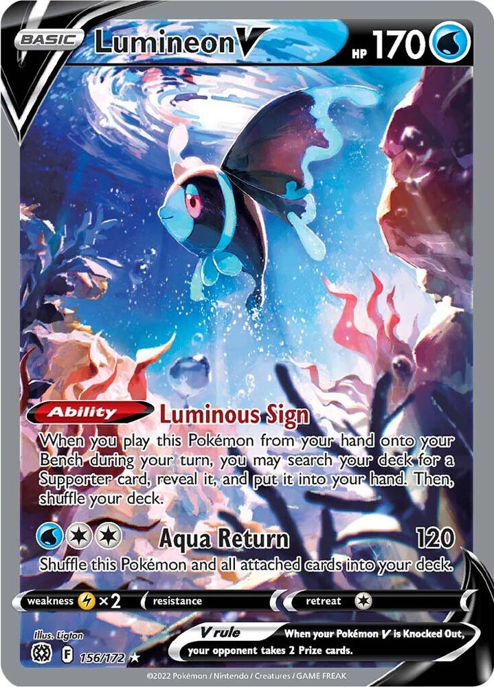 Lumineon V (Alternate Full Art) 156/172 card from SWSH09: Brilliant Stars