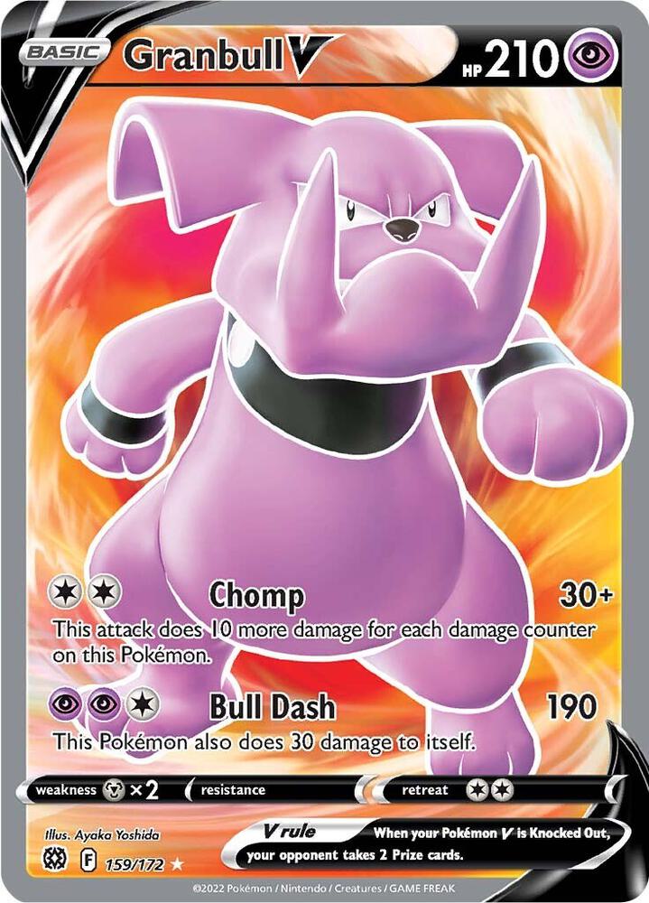 Granbull V (Full Art) 159/172 card from SWSH09: Brilliant Stars