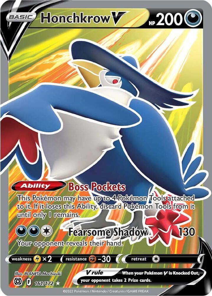 Honchkrow V (Full Art) 161/172 card from SWSH09: Brilliant Stars