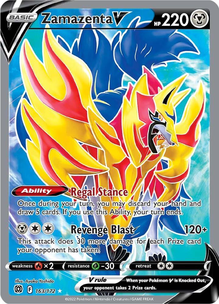 Zamazenta V (Full Art) 163/172 card from SWSH09: Brilliant Stars