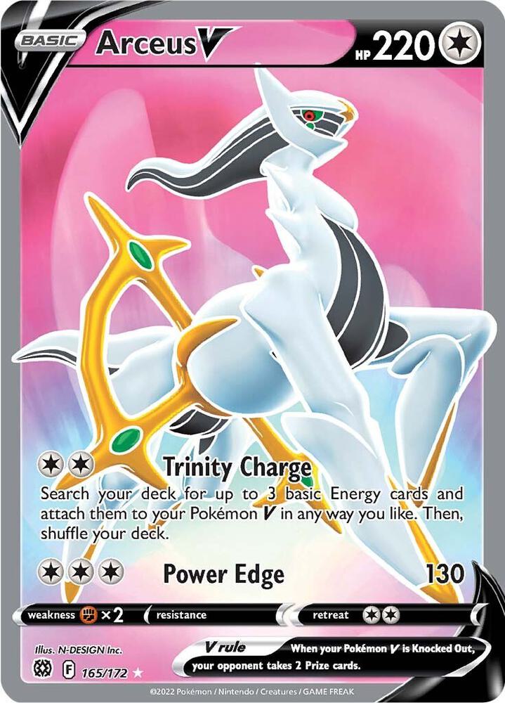 Arceus V (Full Art) 165/172 card from SWSH09: Brilliant Stars