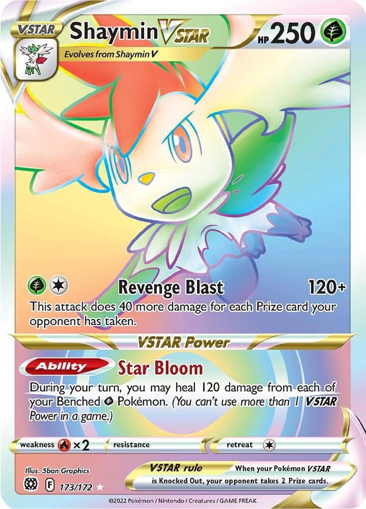 Shaymin VSTAR (Secret) 173/172 card from SWSH09: Brilliant Stars