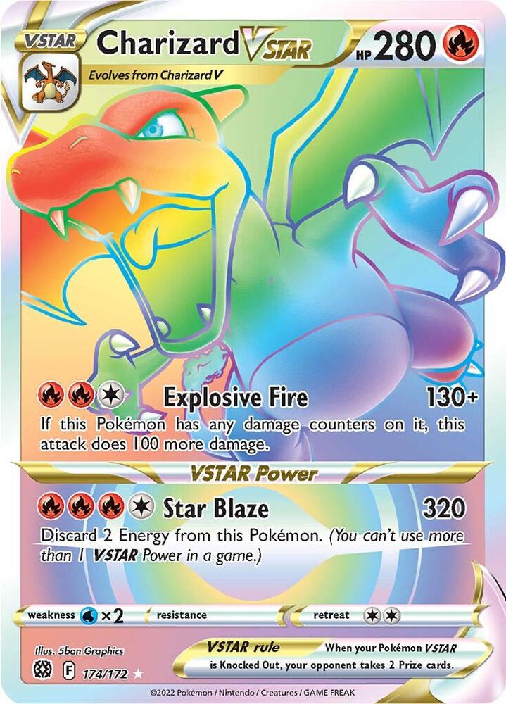 Charizard VSTAR (Secret) 174/172 card from SWSH09: Brilliant Stars