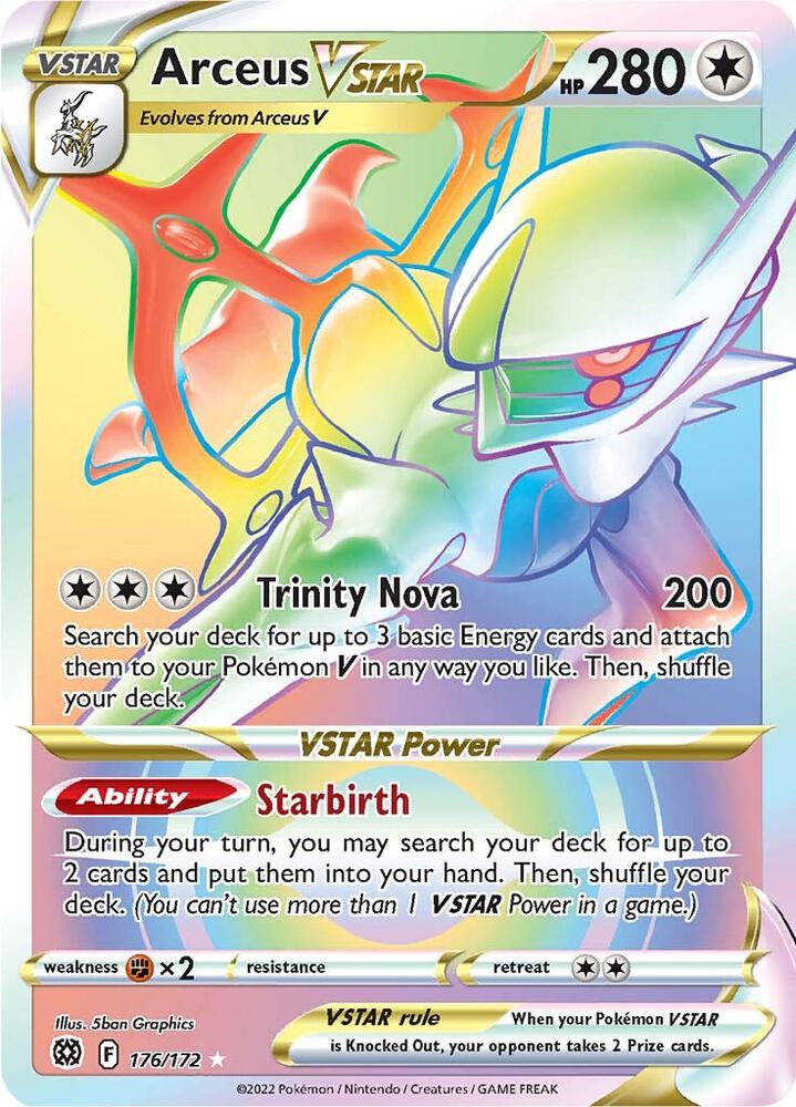 Arceus VSTAR (Secret) (176) 176/172 card from SWSH09: Brilliant Stars