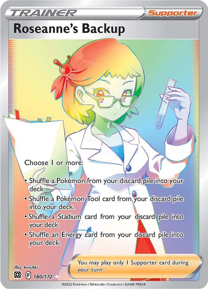 Roseanne's Backup (Secret) 180/172 card from SWSH09: Brilliant Stars