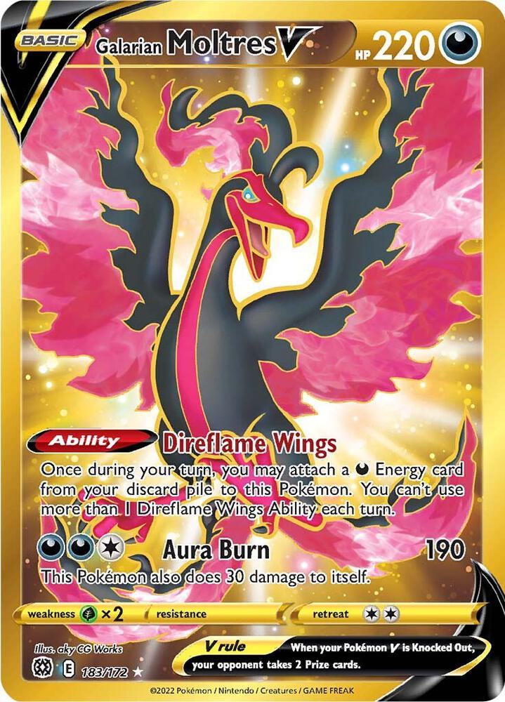 Galarian Moltres V (Secret) 183/172 card from SWSH09: Brilliant Stars