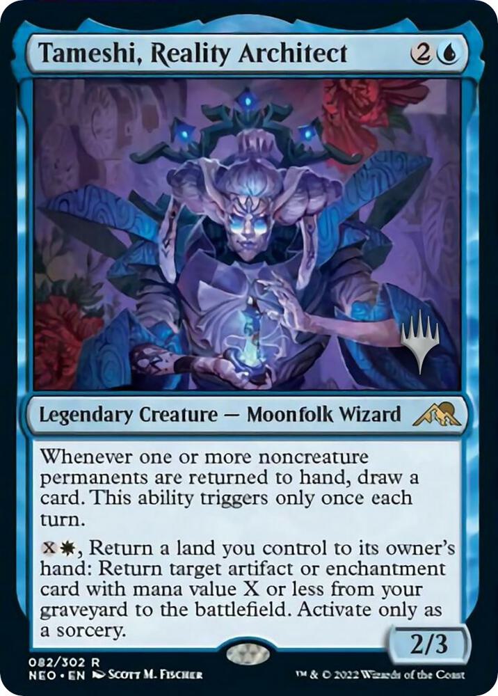 Tameshi, Reality Architect 82 card from Promo Pack: Kamigawa: Neon Dynasty