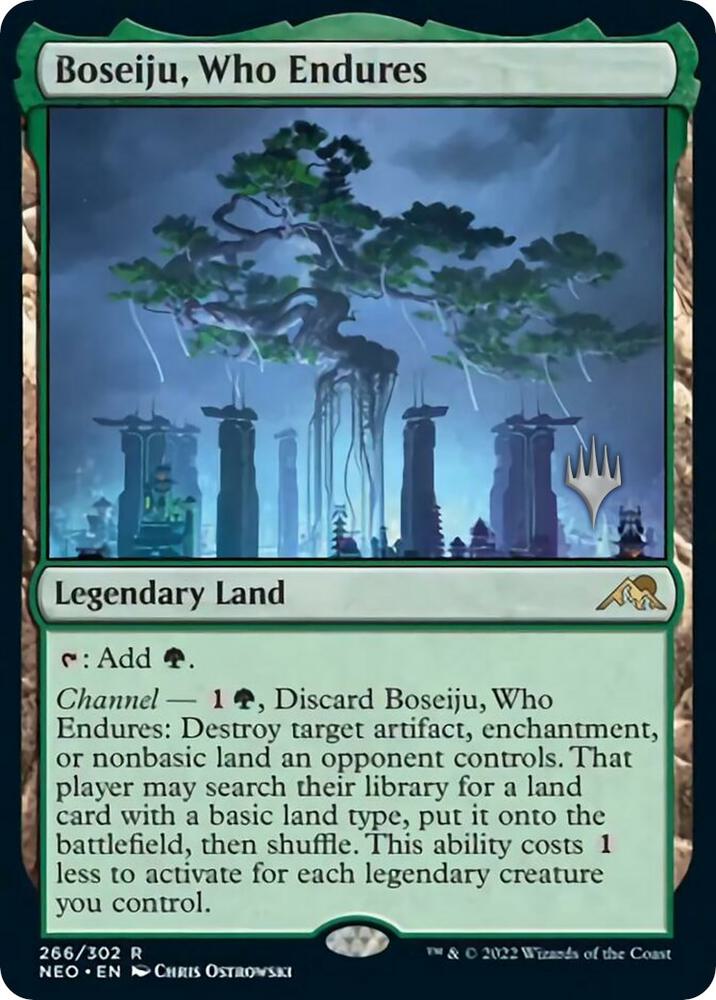 Boseiju, Who Endures 266 card from Promo Pack: Kamigawa: Neon Dynasty