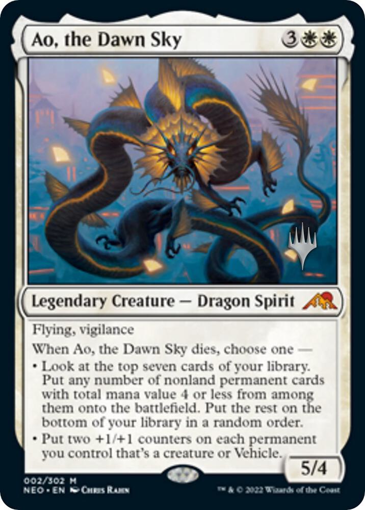 Ao, the Dawn Sky 2 card from Promo Pack: Kamigawa: Neon Dynasty