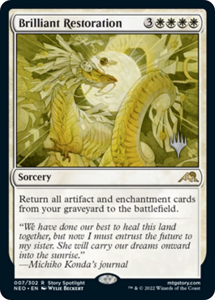 Brilliant Restoration 7 card from Promo Pack: Kamigawa: Neon Dynasty